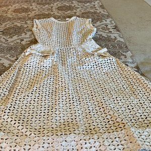Vintage dress cream eyelet quality handmade